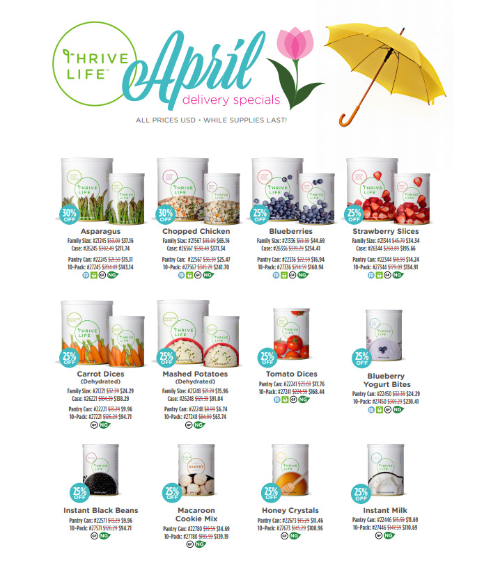 april thrive life specials